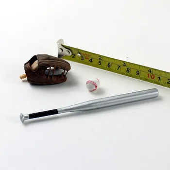 

TD27-25 1/6 Metal Baseball, Baseball Bat and Hand Gloves Set for 12''Action Figures Bodies Accessories