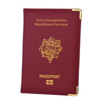 France Passport Cover PU Leather Credit Card Slots Porte-Passeport Housse Men Women French Passports Organizer for Travel 1