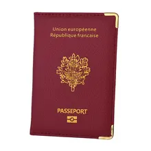 Francja okładka na paszport PU skórzane miejsce na karty kredytowe porte-passeport Housse mężczyźni kobiety francuskie paszporty Organizer do podróży tanie tanio Klsyanyo CN (pochodzenie) 10cm 14cm Akcesoria podróżnicze 0 04kg BG-WABB77 PVC Pu leather Patchwork