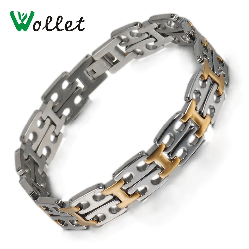 

Ionx Jewelry 15 MM New Fashion Rock Style Gold Filled Stainless Steel Bracelet for Man