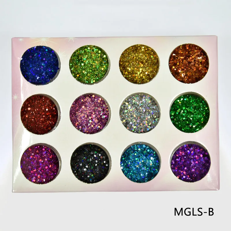  12jars/box Chameleon Aurora Nail Glitter Powders Shiny Irregular Nail Art Sequins Holographic Flake