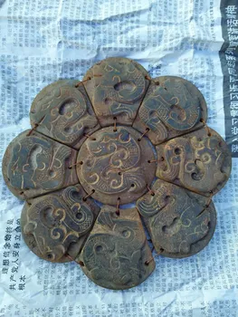 

Antique Old Jade do nine high relief ERON old jade ring of the royal prerogative