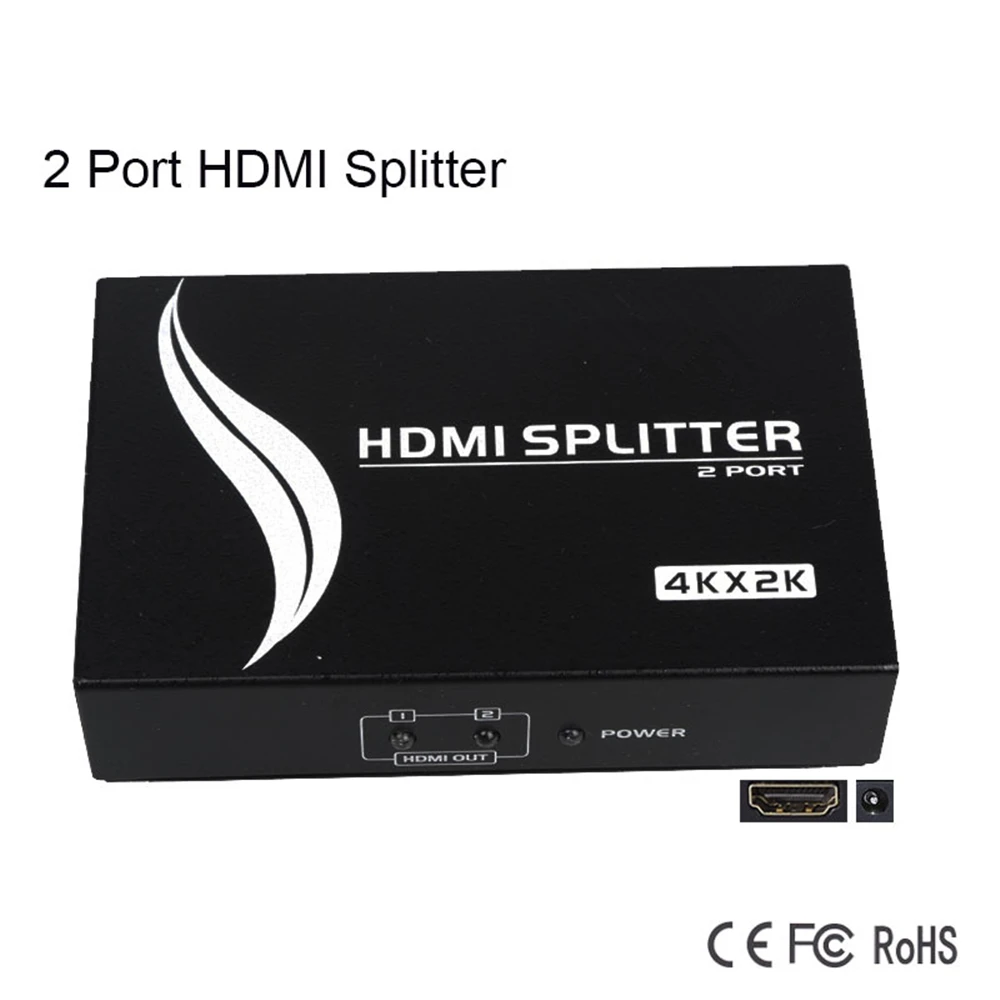 Mtviki Металл 2 Порты и разъёмы HDMI Splitter 1 Вход 2 Выход HDMI аудио сплиттер 4 К x 2 К 3D HDCP совместимость для DVD PC STB Тетрадь PS3 Xbox