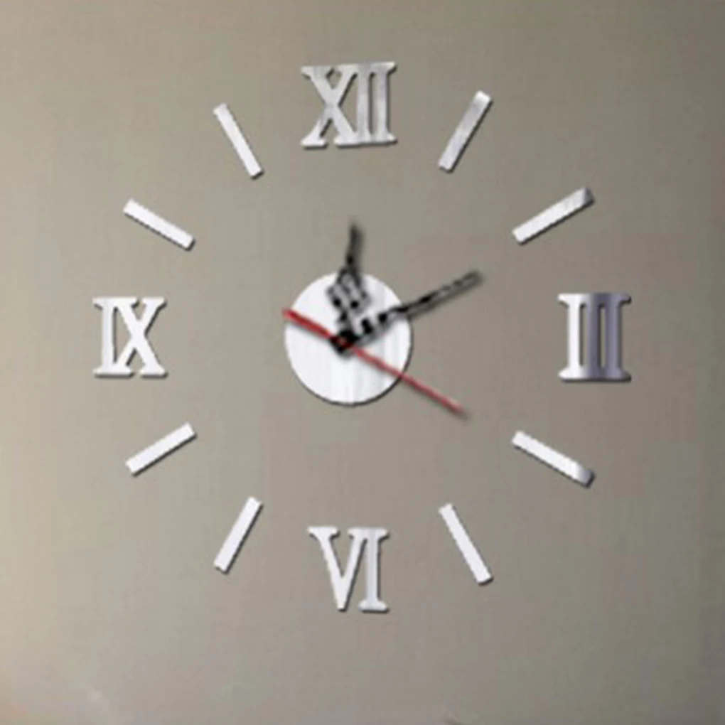 

Personalized and unique DIY Acrylic Wall Clock 3D Roman Mirror Stickers Design Home Decoration