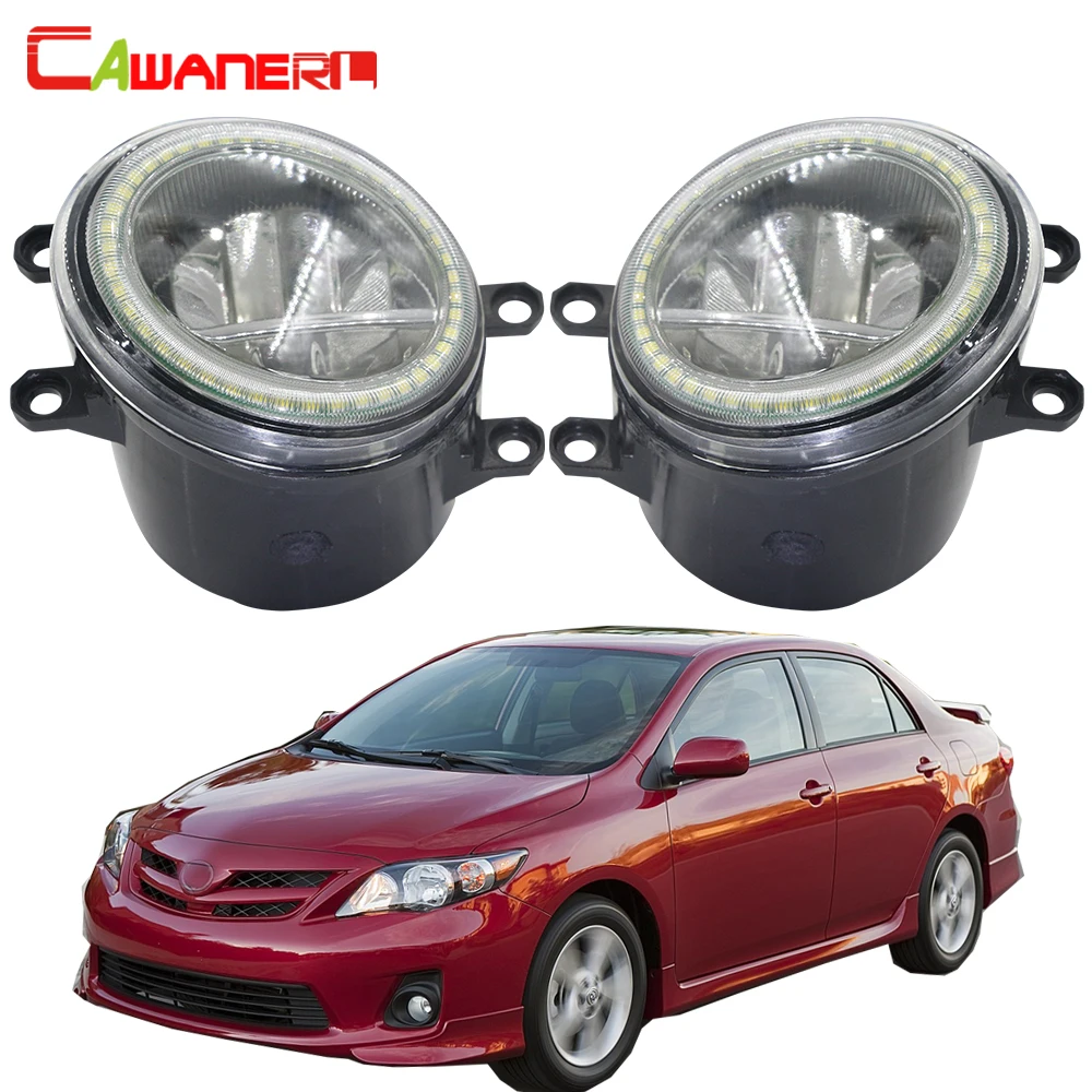 

Cawanerl For Toyota Corolla 2007-2015 Car 4000LM LED Bulb Fog Light + Angel Eye Daytime Running Lamp DRL H11 12V 2 Pieces