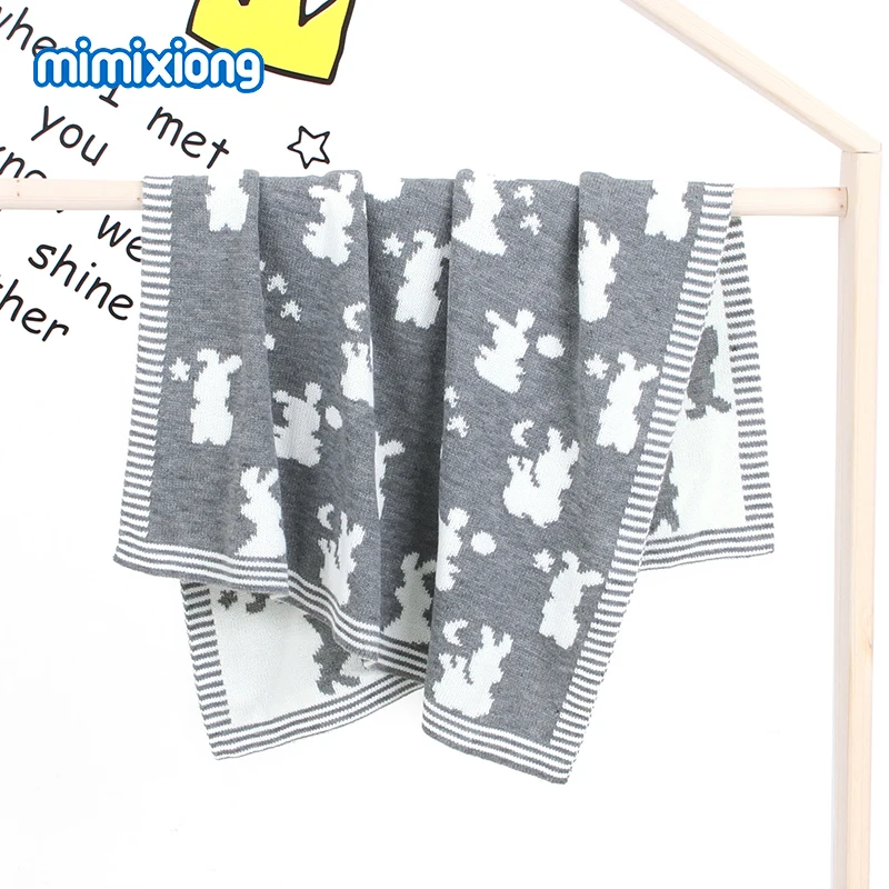 

Super Soft Newborn Blanket Swaddle Wrap Bunny Rabbit Knitted Infant Kids Boys Girls Carseat Sofa Bedding Covers 95*75cm Blankets