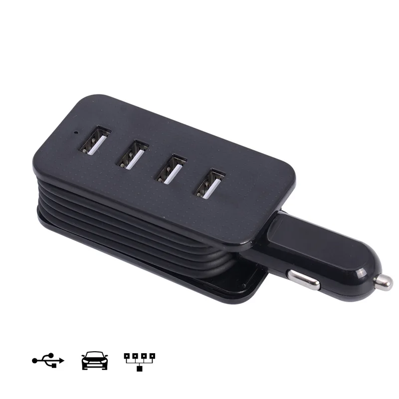 1 متر المحمولة شاحن سيارة 4.1A ماكس 4 منافذ usb تمديد usb محور الراكب الأمامي و الخلفي شحن للهواتف الذكية فون 7 6