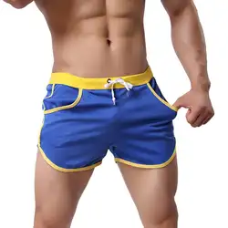 Для мужчин цвет блок летние спортивные тренажерный зал Drawstring шорты для женщин пляжные штаны плавки Мода