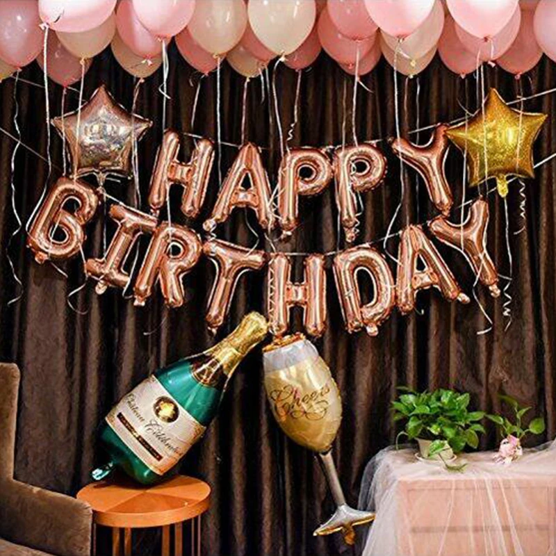 

16inch Letters Happy Birthday Balloon Birthday Party Decorations Kids Adult Ballon Helium Foil Balloons Ballons Decor Birthday
