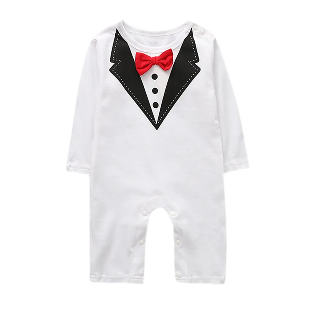 Toddler Boys Gentleman Suit Long-sleeved Baby Jumpsuit Newborn Clothing Children's Casual Sets Infant Kids Clothes For 1 2 years
