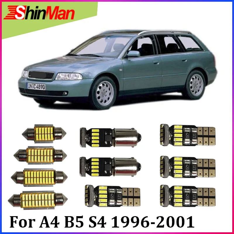 

ShinMan 17pcs Error Free LED Car Light Interior Light LED Kit For Audi A4 B5 Avant LED Interior Package 1996-2001 Accessories