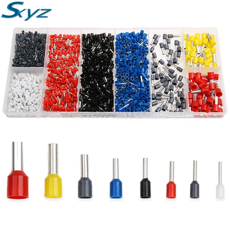 1200Pcs/ Box Insulated Terminals Electrical Crimp Connector Tube Wire