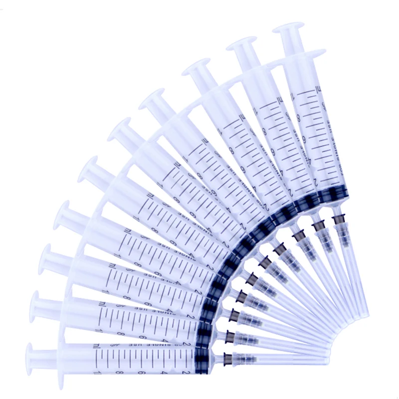 20 шт, одноразовый пластиковый промышленный шприц с иглами 10 мл стерильный инжектор с иглой,, цена 10% скидка более 10 упаковок
