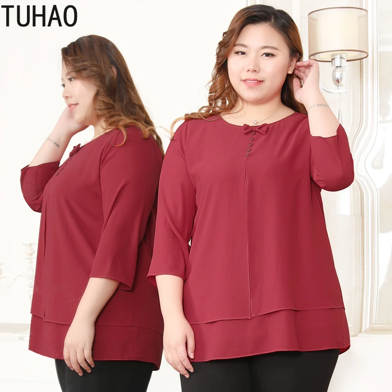 womens plus red tops