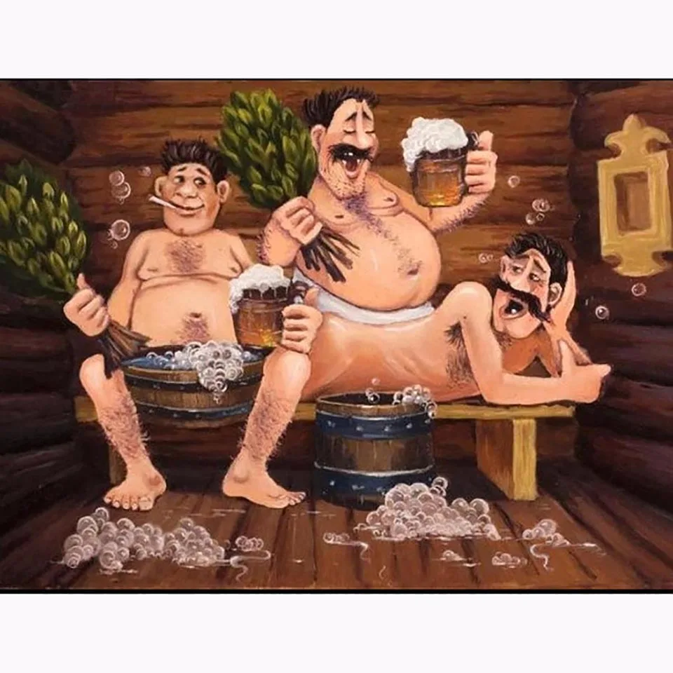 

5D DIY Diamond Wall Suitable Painting Sticker Bathing Man Picture Full Woman Square Drill Cross Stitch Beadwork Home Decoration