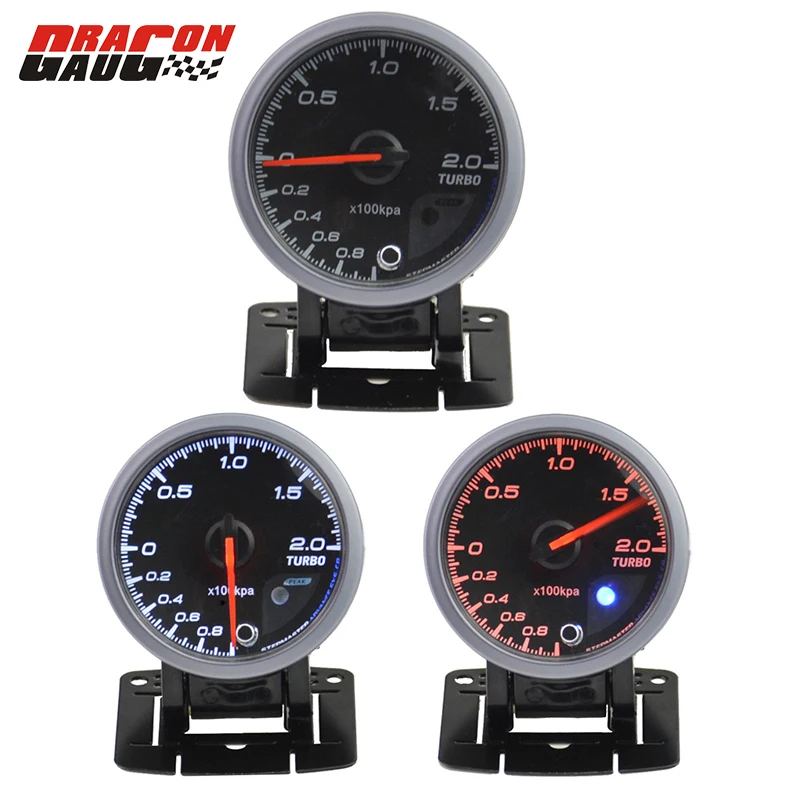 Dragon gauge 60mm CarTurbin boost gauge and turbo gauge meter warning