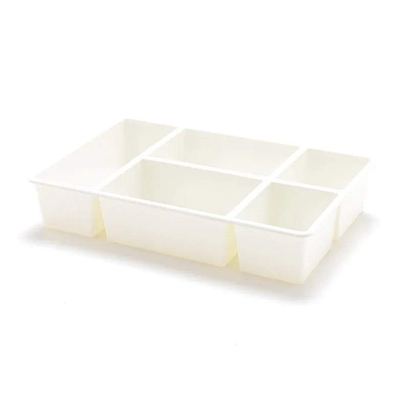 Горячий пластиковый органайзер для косметики 5 сеток Настольный ящик для хранения косметики коробка для мелочей контейнер LSK99 - Цвет: White