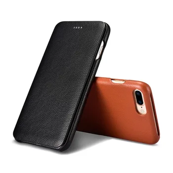 

XOOMZ For iPhone 7 7 plus Luxury Litchi Pattern Leather Retro High Quality genuine leather Flip Phone Case Cover For iPhone8 /8P