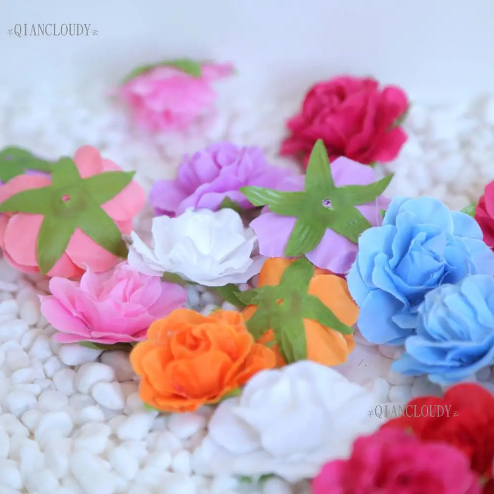 1 pieces Artificial Rose Silk flowers Heads home decoration DIY Wreath flower wall scrapbook