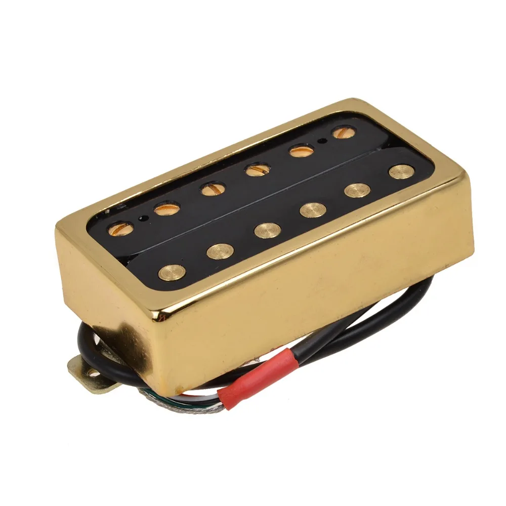Kmise электрогитара звукосниматель хамбакер с двойной катушкой звукосниматель мостовой шеей набор гитарных деталей аксессуары черный с хромированной золотой рамкой