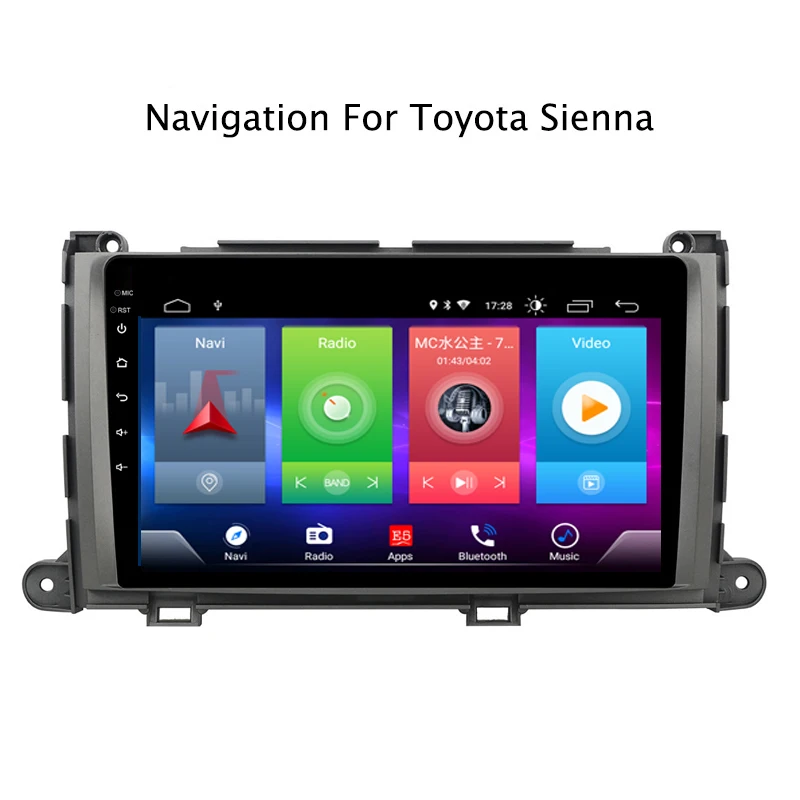 Полный сенсорный автомобильный Android 8,1 радио плеер для Toyota Sienna 2011-2013 автомобиля gps навигация Видео Мультимедиа Встроенный Bluetooth