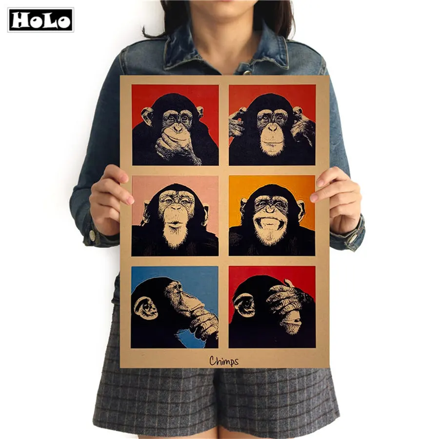 Классический винтажный плакат Gorilla бумажный Ретро настенный художественный