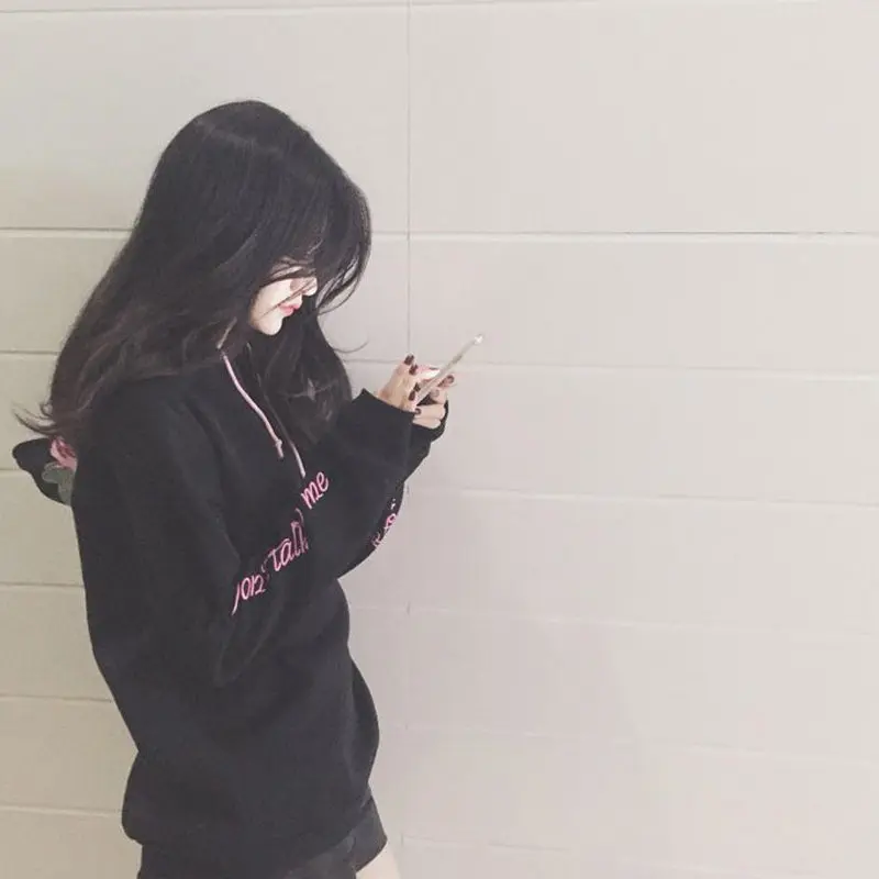  NiceMix 2019 Autumn Harajuku Hoodies Women Sweatshirt Flower Letter Embroidery Punk Hooded Tracksui