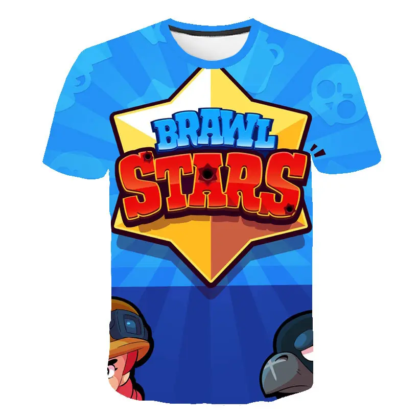 

2019 summer New Cartoon Fashion Short sleeve Boys/girl Tops shooting game T shirt Men/Women 3D Printed Brawl Stars T-shirt 72