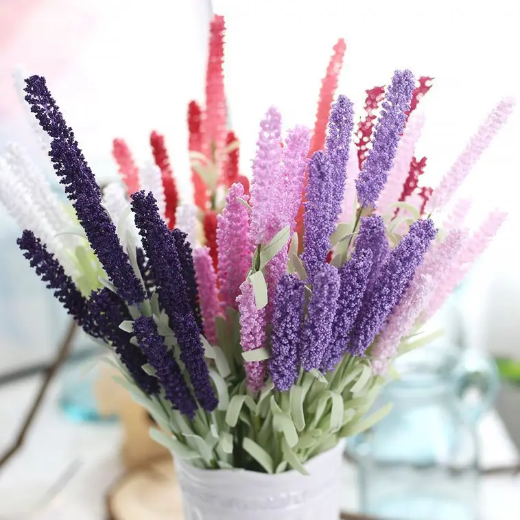 

1pc Lartificial Lavender Material Artificial Flowers PE Lavender Wedding Flower Decoration Bride Wrist Flower