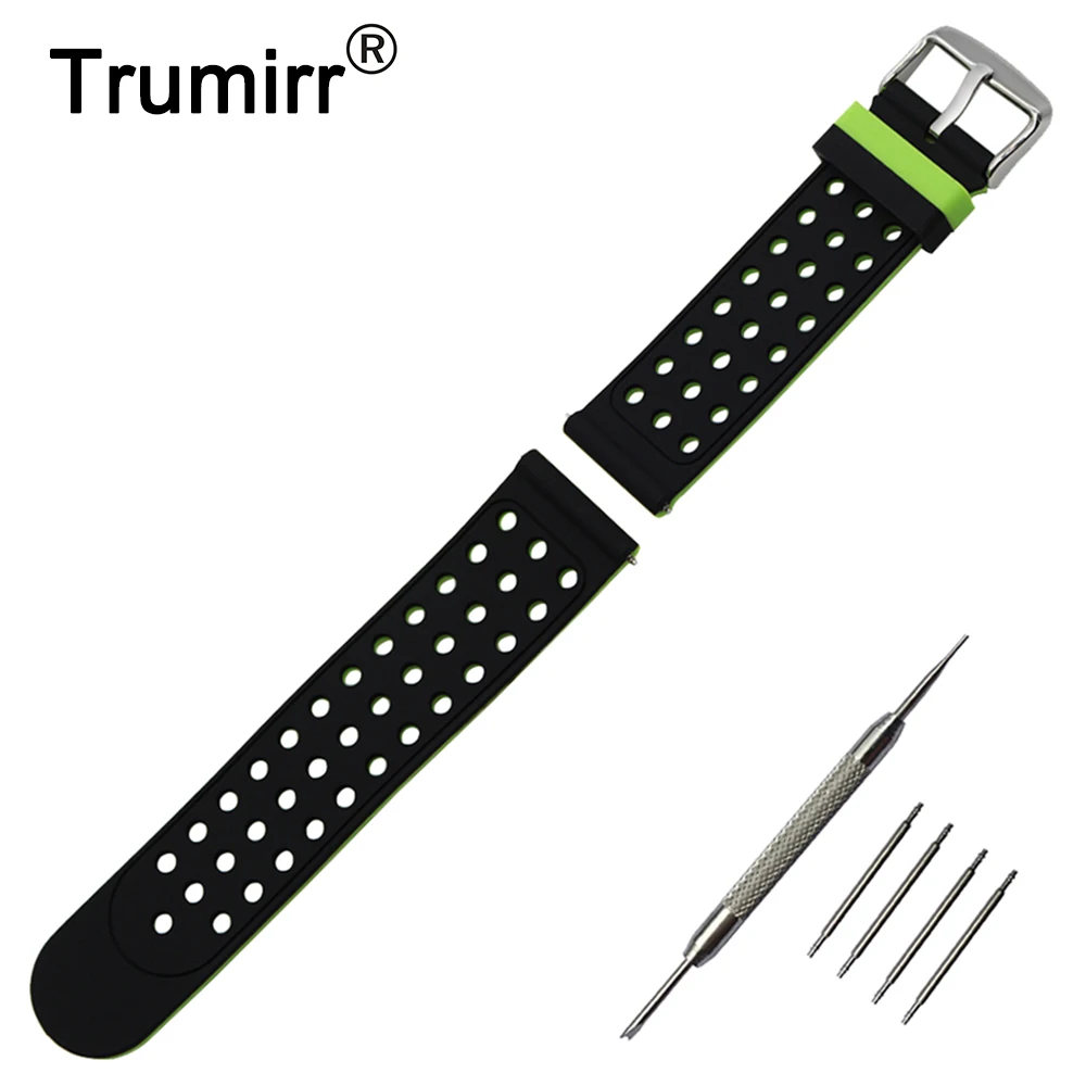 

22mm Silicone Rubber Watch Band Double Side Wearing for Asus ZenWatch 1 2 Men WI500Q WI501Q Strap Wrist Belt Bracelet + Tool