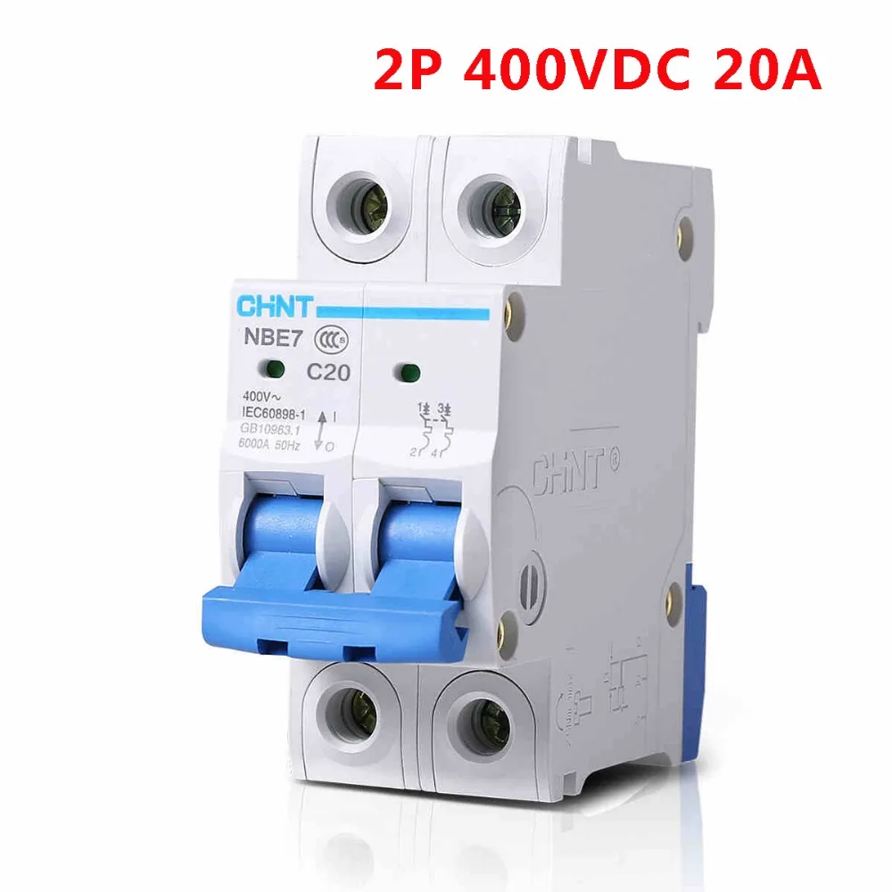 Nbe7 2p C20 Dc400v 20a Pv Mini Dc Circuit Breaker/ Isolator/ Air