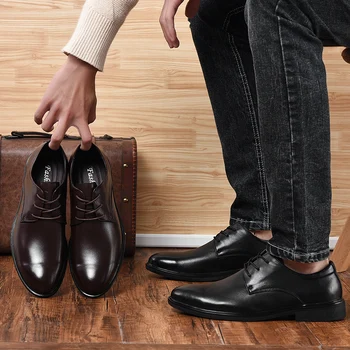

ROMMEDAL Genuine Cow Leather Top Quality Flat Formal Shoes For Men Lace Up Oxford Comfortable Office Business Male Footwear 2019