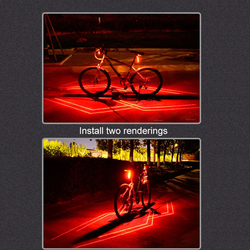 Flash Deal Bike Warning Tail Lamp USB Rechargeable Red Laser Taillight Mountain Bike LED Safety Night Riding Bike Accessories 16