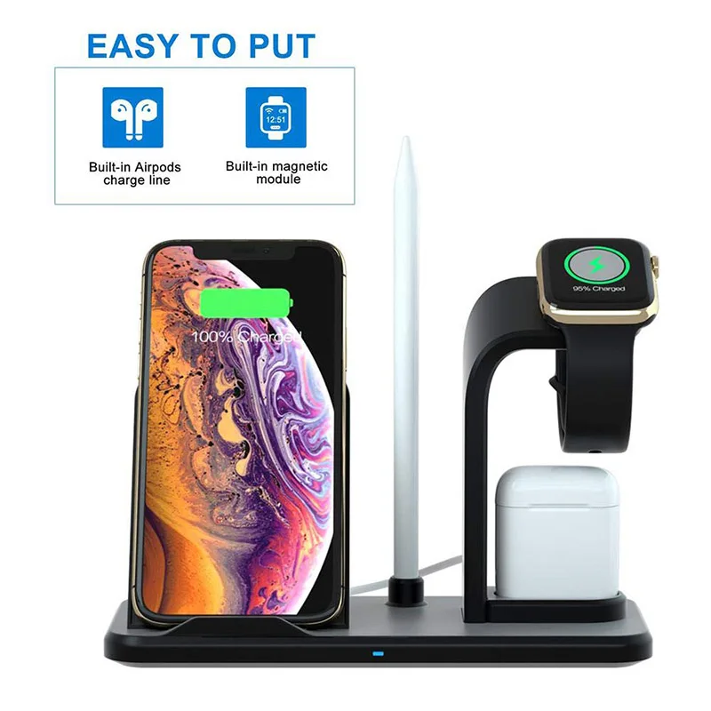 

3 In 1 Wireless Charger Stand Charging Dock Station for iPhone AirPods Apple Watch NK-Shopping