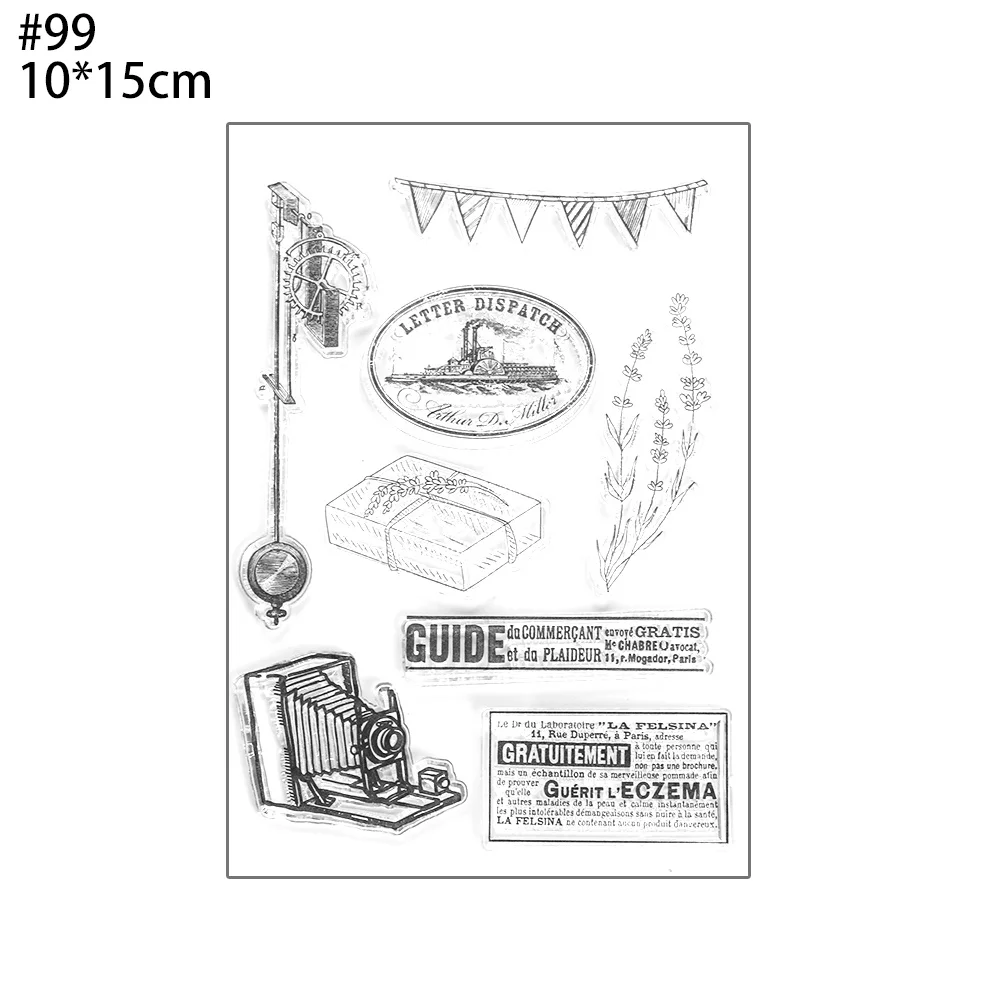 1 шт. прозрачный силиконовый штамп в стиле ретро/печать для скрапбукинга/фотоальбома, декоративный прозрачный штамп, поделки своими руками - Цвет: 99