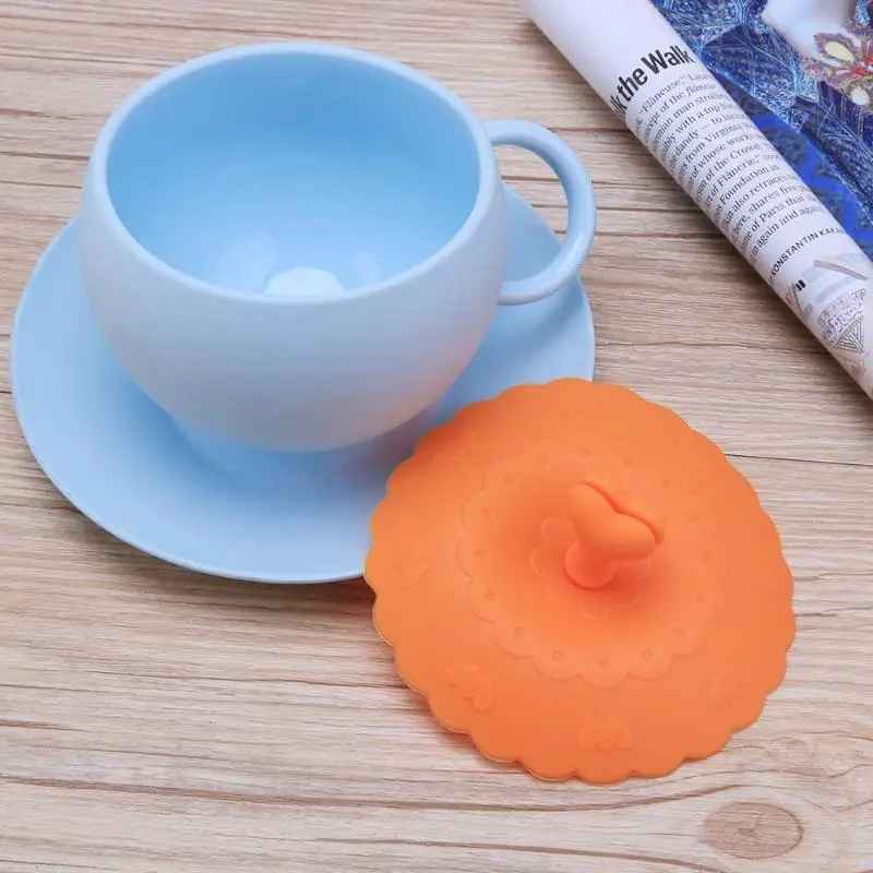 

1pcs Colorful Novelty Anti-dust Silicone Drinkware Cover Mug Coffee Tea Suction Seal Lid Airtight Cup Cover for Drinking Utensil