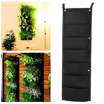 

4/7 Pockets Garden Vertical Garden Wall Planter Flower Pot Hanging Planting Bags Wall Outdoor Indoor Vertical Garden Decora