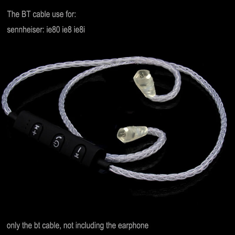 

Pizen Wireless adaptor Bluetooth 4.1 8 core silver-plated copper wire Earphone MMCX replace wire Cable For sennheiser ie80 ie800