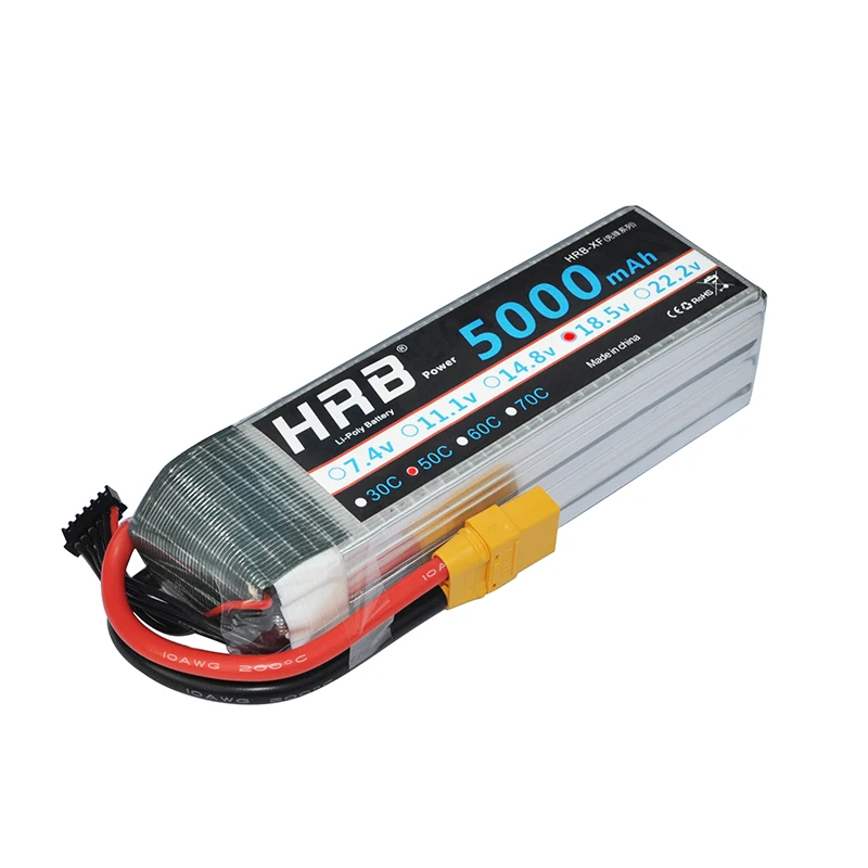 

HRB RC Lipo Battery 18.5V 5000mAh 50C Max 100C 5S for Helicopter Quadcopter Airplane Drone FPV LOGO 500