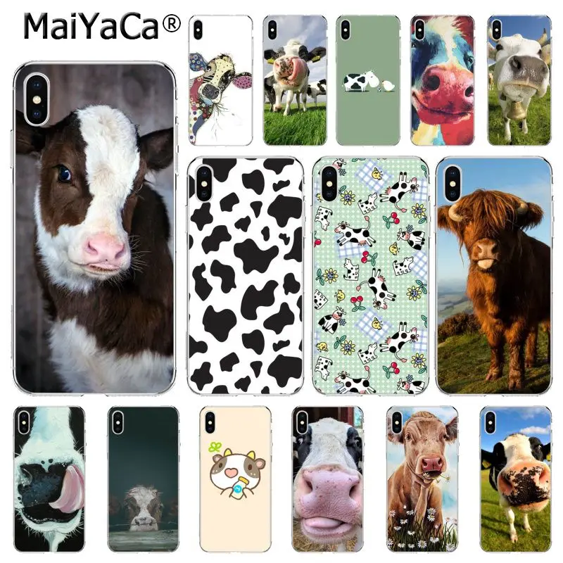 

MaiYaCa Cow Phone Cover For iphone 11 Pro 11Pro Max 8 7 6 6S Plus X XS MAX 5 5S SE XR