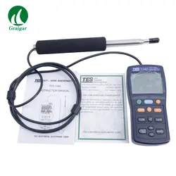 Ручной TES-1340 цифровой анемометр Поток воздуха Измеритель Скорости диапазон измерений от 0,1 до 30,0 м/с