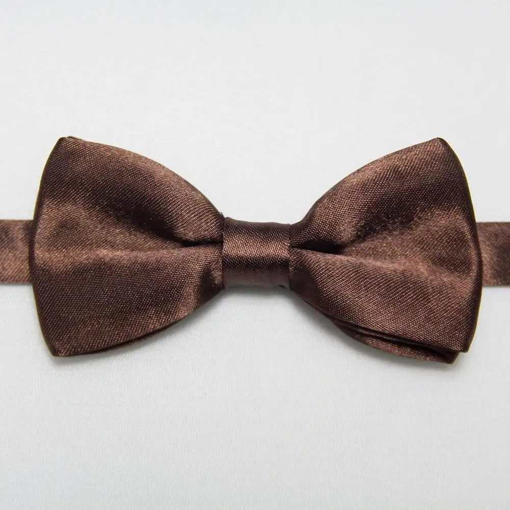 HOOYI модные однотонные мальчика бабочка-бабочка галстук Gravata corbatas подарок - Цвет: Коричневый
