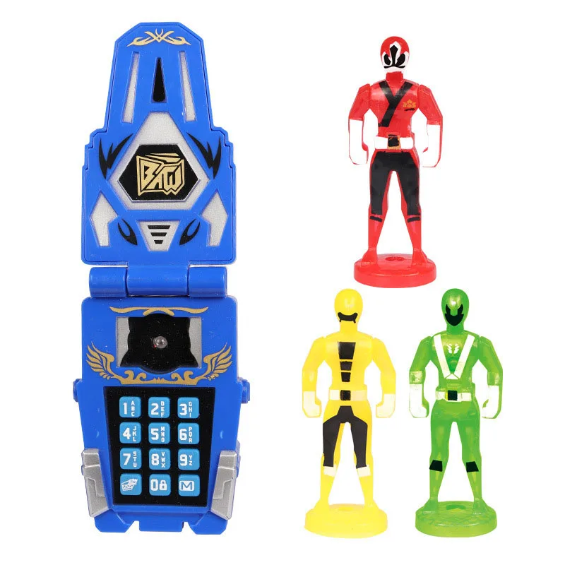 Dinosaur Rangers Morpher Mobile Phone Model with Action Figures Sound Light Early Education Toy for Children
