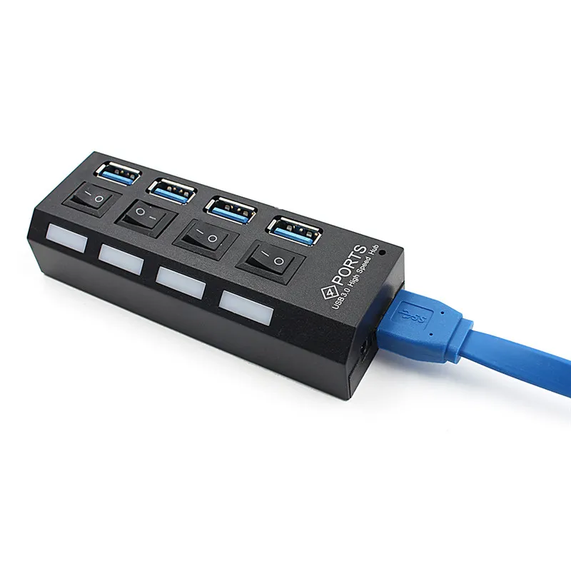 Micro USB концентратор 3,0 высокоскоростной 5 Гбит/с 4 порта мини USB 3,0 концентратор с Separete переключатель компьютерный кабель USB сплиттер адаптер