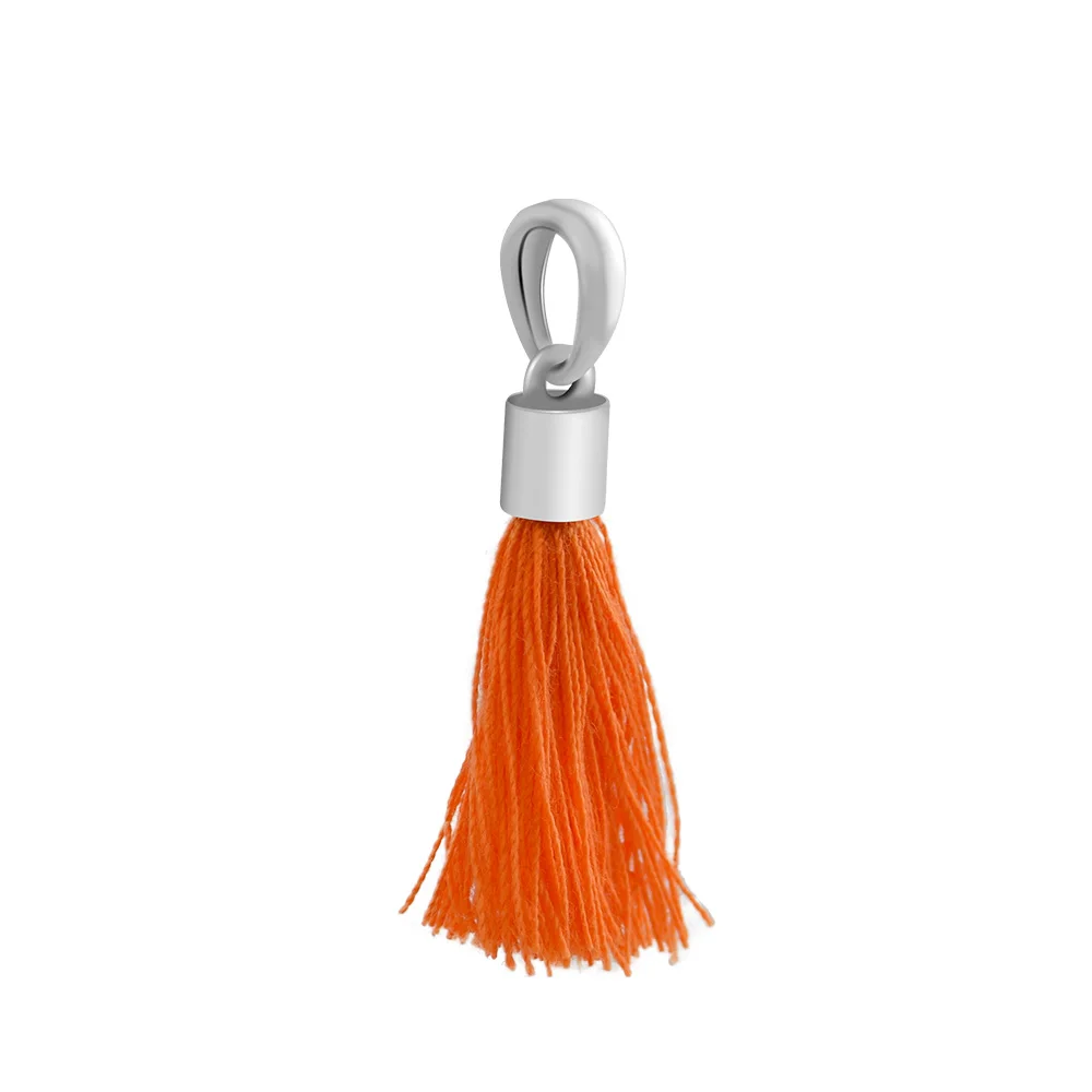 Подходит Pandora Браслеты стерлингового серебра 925 Подвески из оранжевой ткани витые болтающиеся бусины для изготовления ювелирных изделий berloques kralen