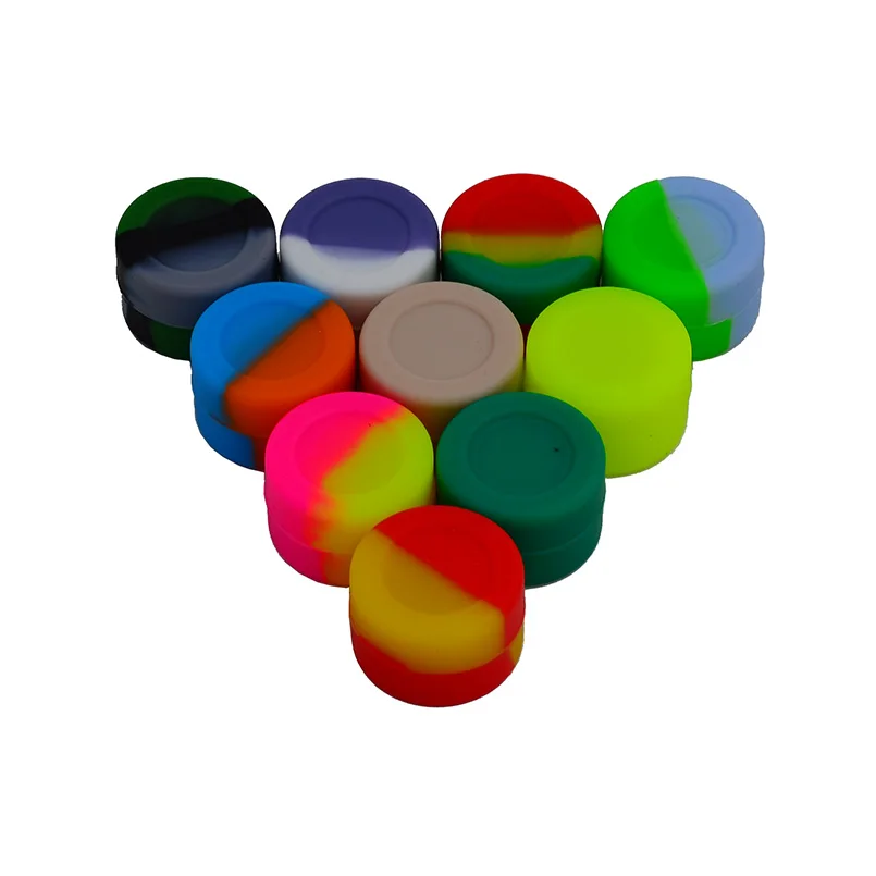 

10pcs 3ml Bho Multi colors slick oil Silicone Concentrate oil Container for DAB Wax/butane oil - Non stick silicone wax Jar