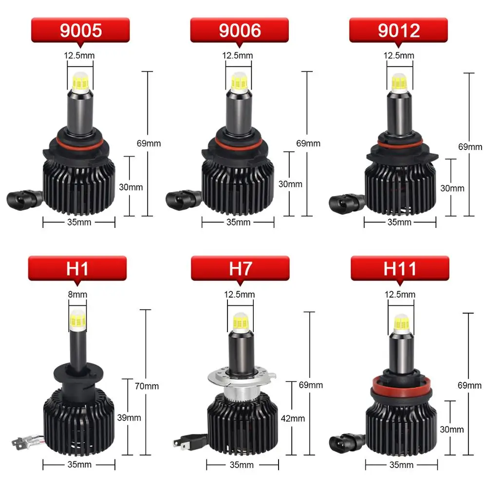 Kom Power 14000LM 4300K светодиодные H7 фары лампы 360 H1 светодиодный H11 6000K H8 H9 9005 HB3 9006 HB4 9012 HIR2