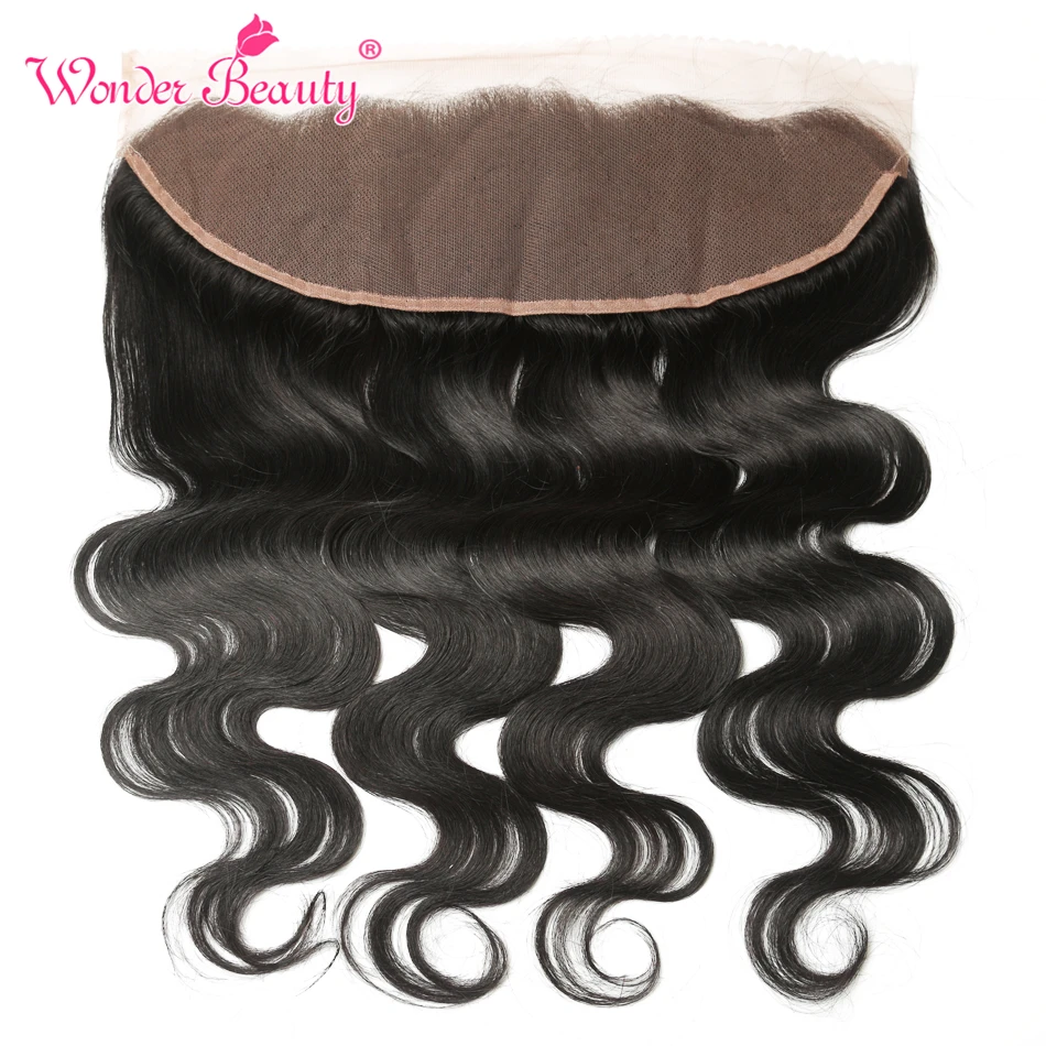 

Wonder Beauty Malaysia Body Wave Remy Hair 13x4 Lace Frontal Hand Tied Ear To Ear 130% Density Free Part Lace Frontal Closure