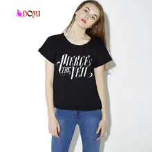 2016 New Women Tshirt PIERCE THE VEIL HARDCORE ROCK BAND Cotton Casual Funny Shirt For Lady Black White Top Tee Hipster
