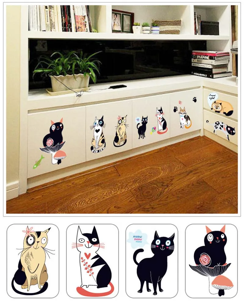 &3D Cartoon Cat footprint Vinyl Kitchen Wall Stickers Wallpaper Animal Family Living Room Sofa Wall Decoration Poster Home Decor &3D Cartoon Cat footprint Vinyl Kitchen Wall Stickers Wallpaper Animal Family Living Room Sofa Wall Decoration Poster Home Decor